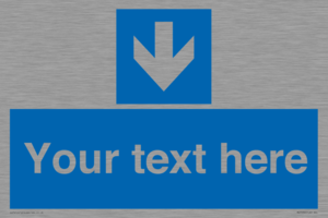 Custom Mandatory directional sign, blue arrow down